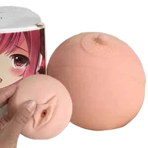 AD38D Soft Silicone Breast Male Masturbator 2 in 1 Pleasure