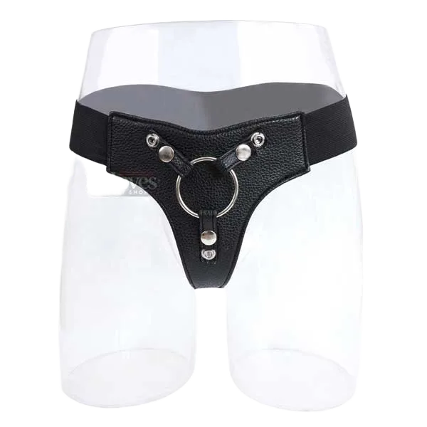 Adjustable Inox Ring Strap-On Cock Harness With Premium Leather