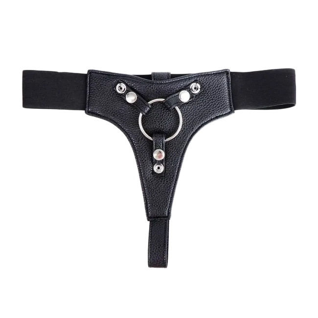 Adjustable Leather Strap-on Harness for Less Size Waist 72-100cm