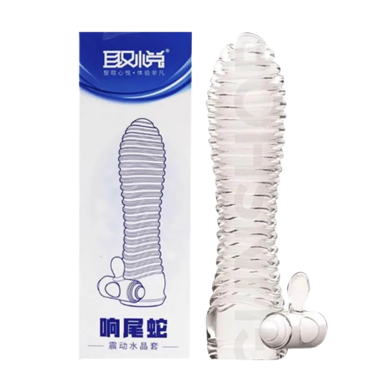 Aichao Blue Textured Vibrating Penis Sleeve Condom Exciting