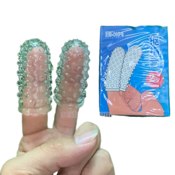 Aichao Double Finger Ribbed Silicone Enhancer White