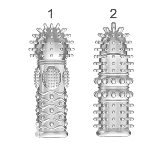 Aichao Finger Sleeve Condom Spiked & Beaded Silicone Sensation