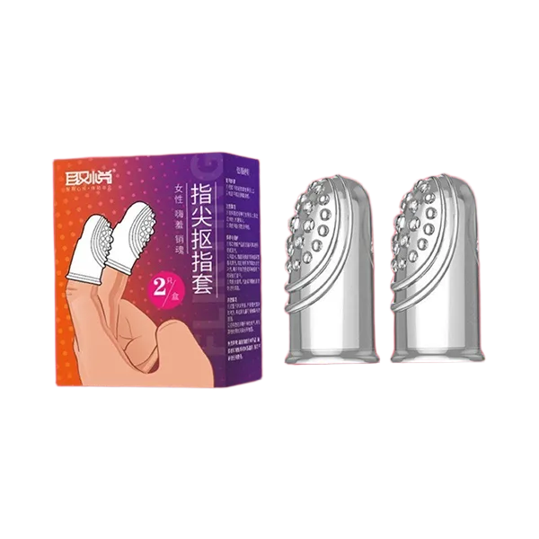 Aichao Large Nubby Silicone Finger Condoms 2pcs