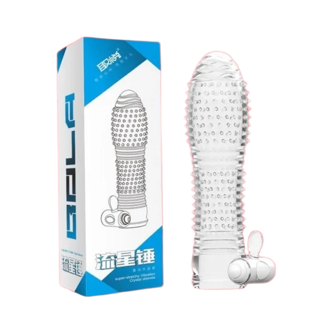 Aichao Ribbed Cock Sleeve with Vibrating Base Premium Silicone