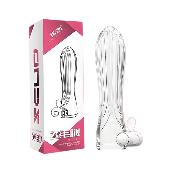 Aichao Ribbed Vibrating Penis Condom G Spot Toy