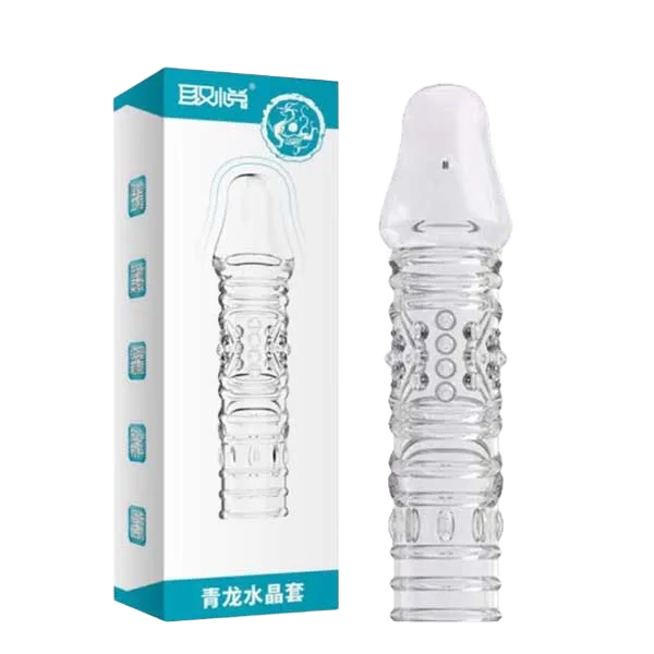 Aichao Textured Penis Sleeve Extender Soft Silicone Pleasure