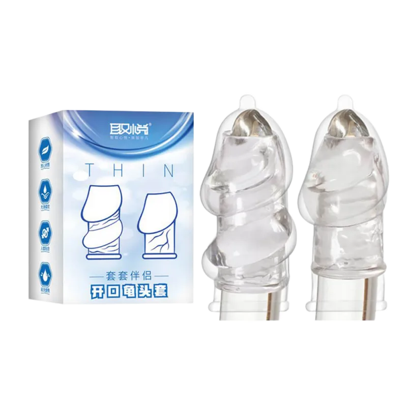 Aichao Thin Blue Open Head Size Booster Dildo
