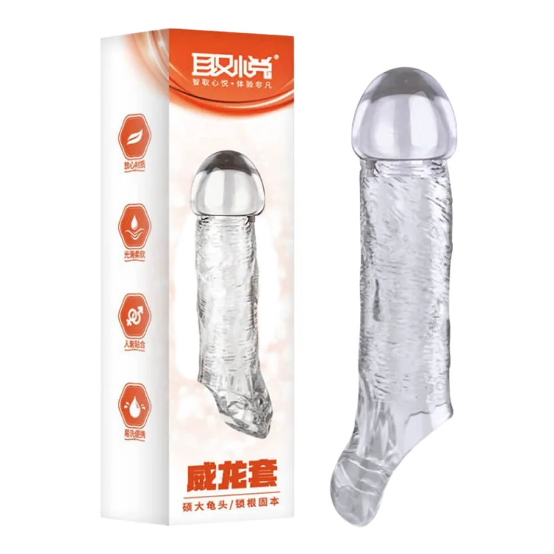 Aichao Veyron Transparent Penis Enlargement Sleeve Soft Silicone Fit