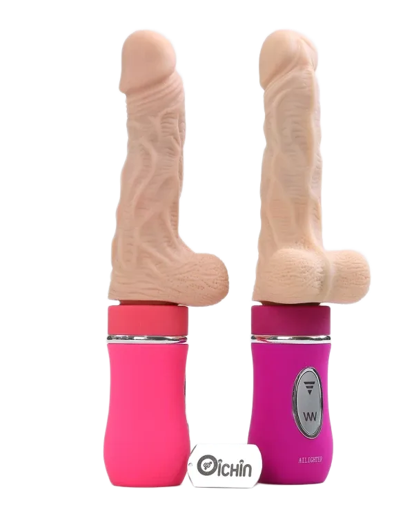 Ailighter premium heating silicone vibrating thrusting dildo