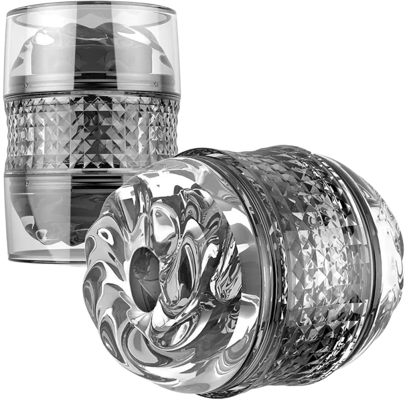 Air Short Tuning Dual-End Compact Transparent Male Masturbator Toy