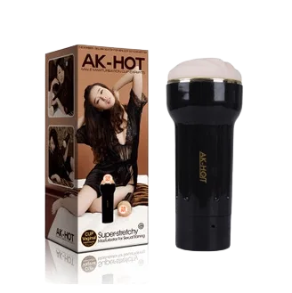 AK-HOT Realistic Vibrating Silicone Male Masturbator Black