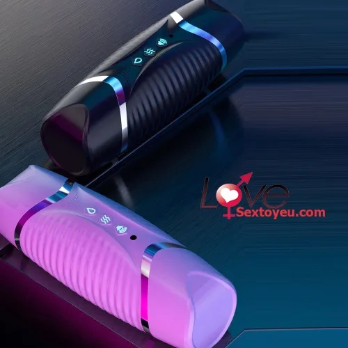 2-Ended Heated Vibrating Silicone Masturbator Dual Pleasure 21cm — photo 2