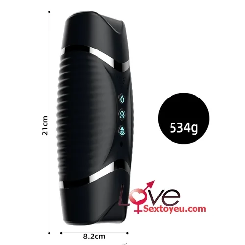 2-Ended Heated Vibrating Silicone Masturbator Dual Pleasure 21cm — photo 3