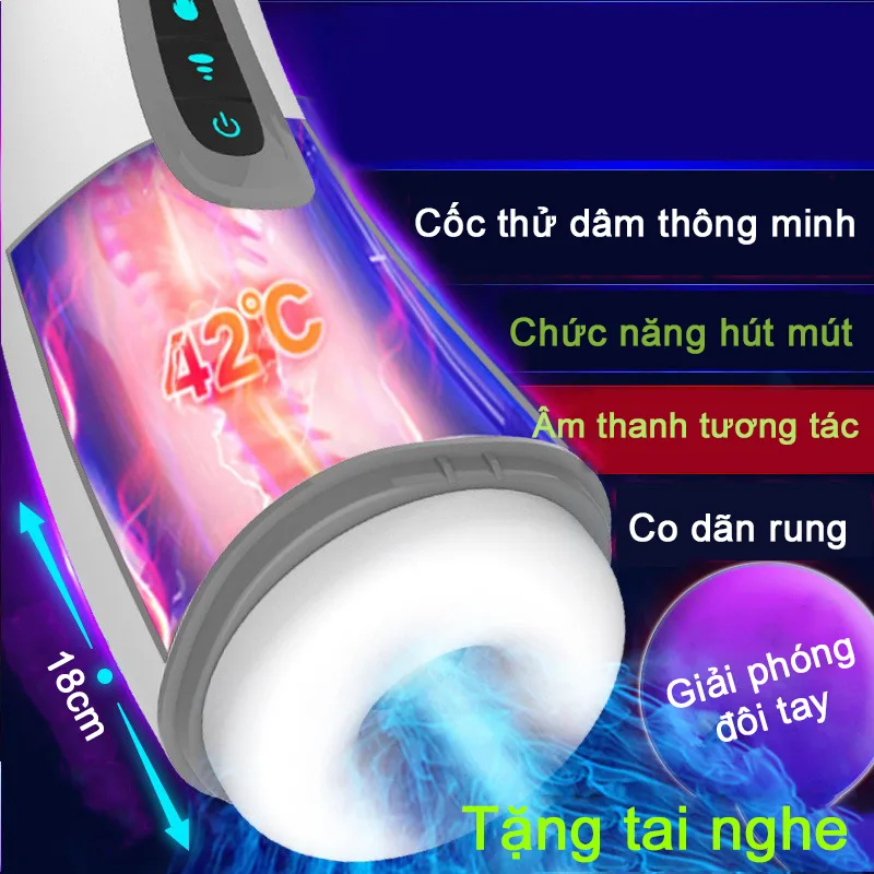 High Heat Suction Vibrating Masturbator Silicone ABS Intense Toy — photo 6