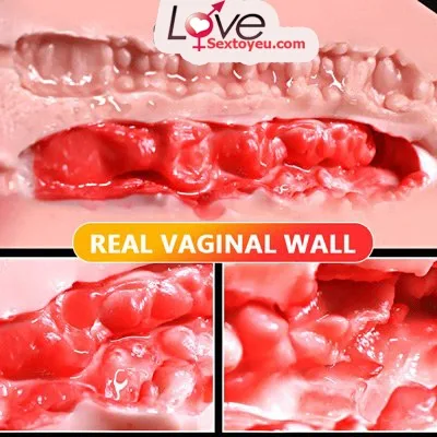 3D Pink Lips Realistic Vibrating Masturbator Male Toy — photo 2