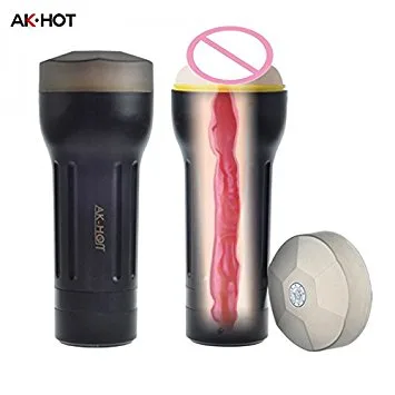 AK HOT DP 08 Handheld Powerful Male Vibrating Masturbator 22cm — photo 3
