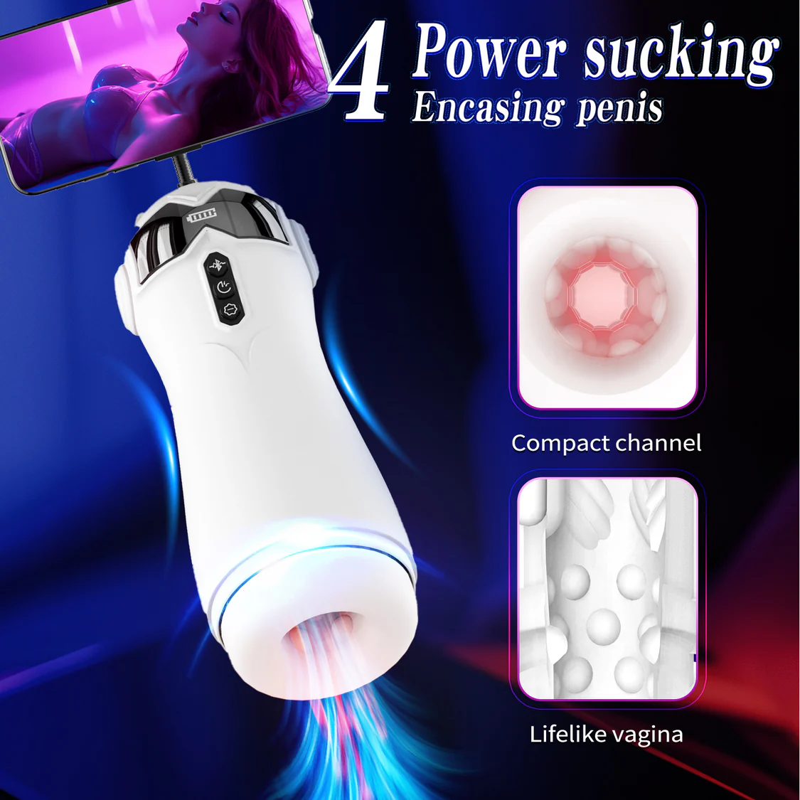 Cat Girl Cup Bluetooth Vibration Silicone Male Masturbator — photo 5