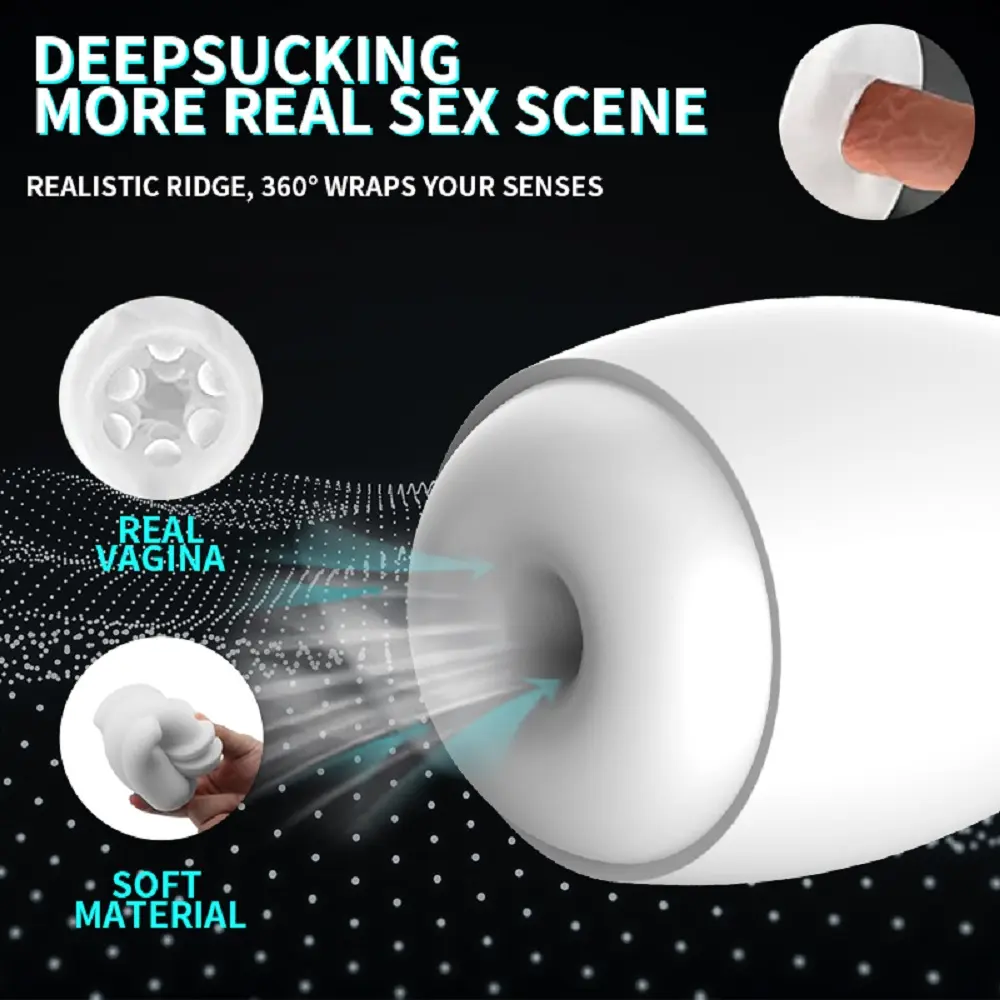 Cute Robot Auto Suction Piston Male Masturbator Heated TPE Toy — photo 2