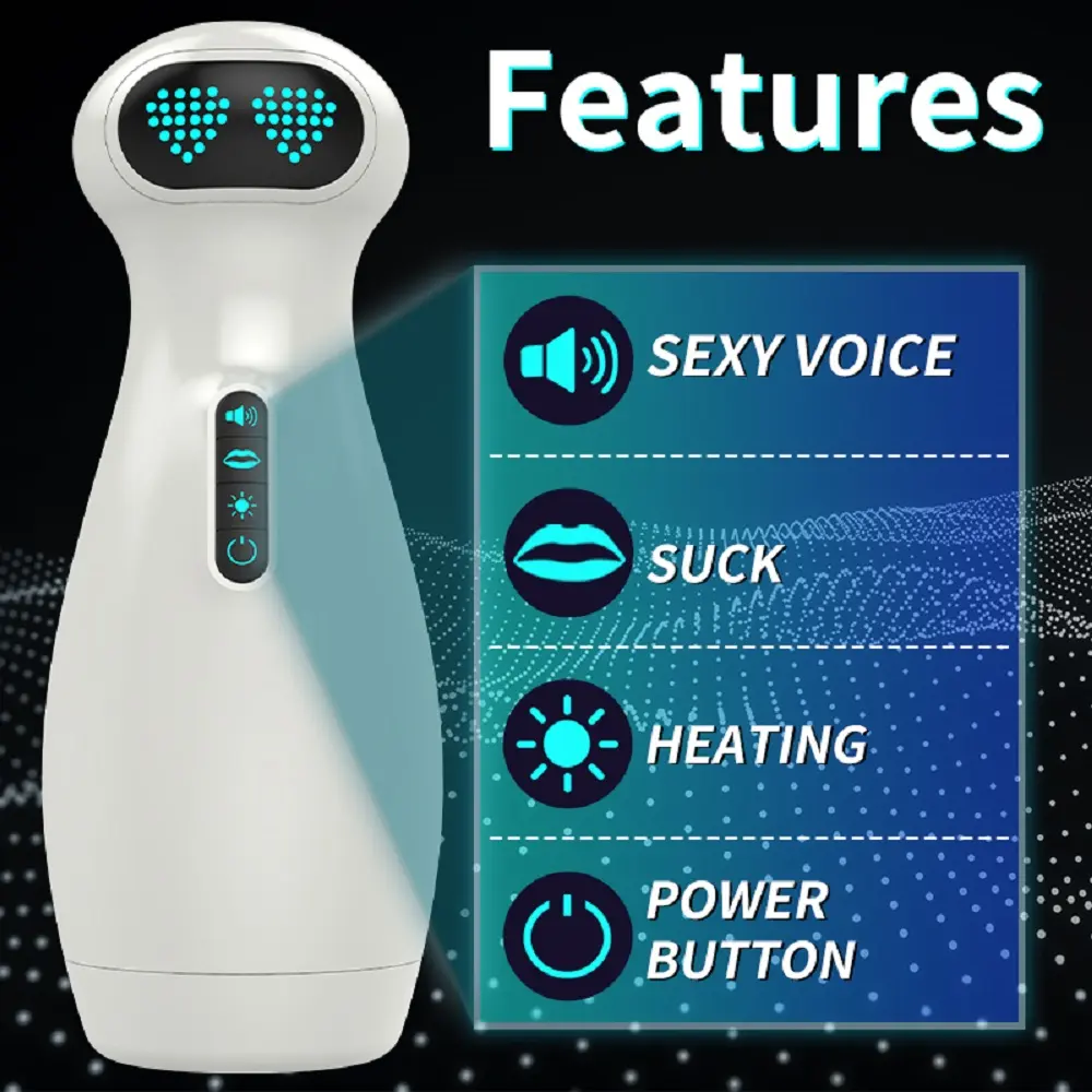 Cute Robot Auto Suction Piston Male Masturbator Heated TPE Toy — photo 5
