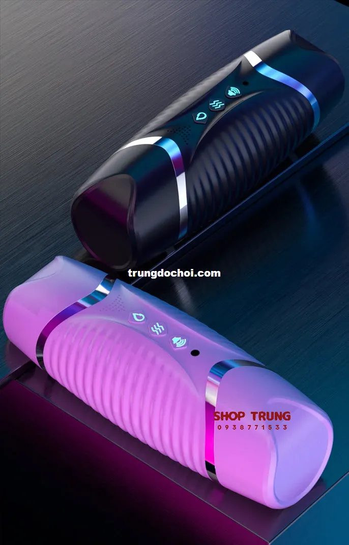 Black Double-ended Heated Vibrating Realistic Masturbator — photo 6