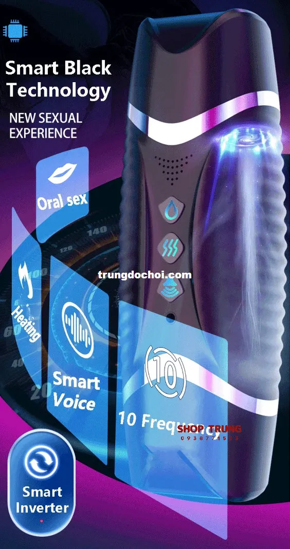 Black Double-ended Heated Vibrating Realistic Masturbator — photo 7