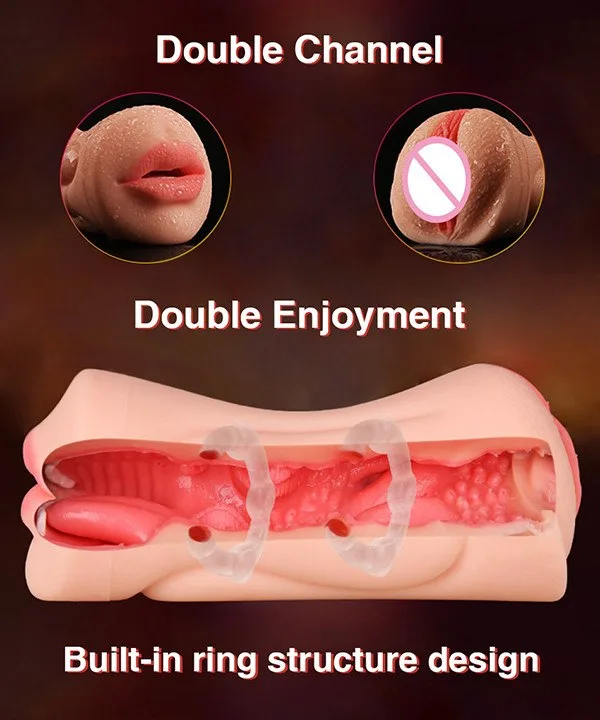 Double-Ended Realistic Silicone Male Masturbator Toy — photo 3