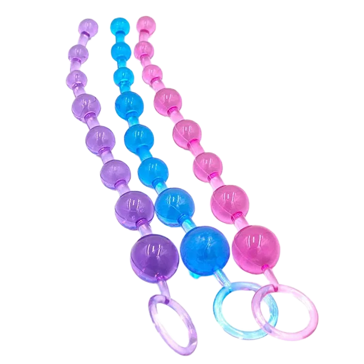 Anal Bead Toy Silicone Medical Grade Black Blue Pink Purple