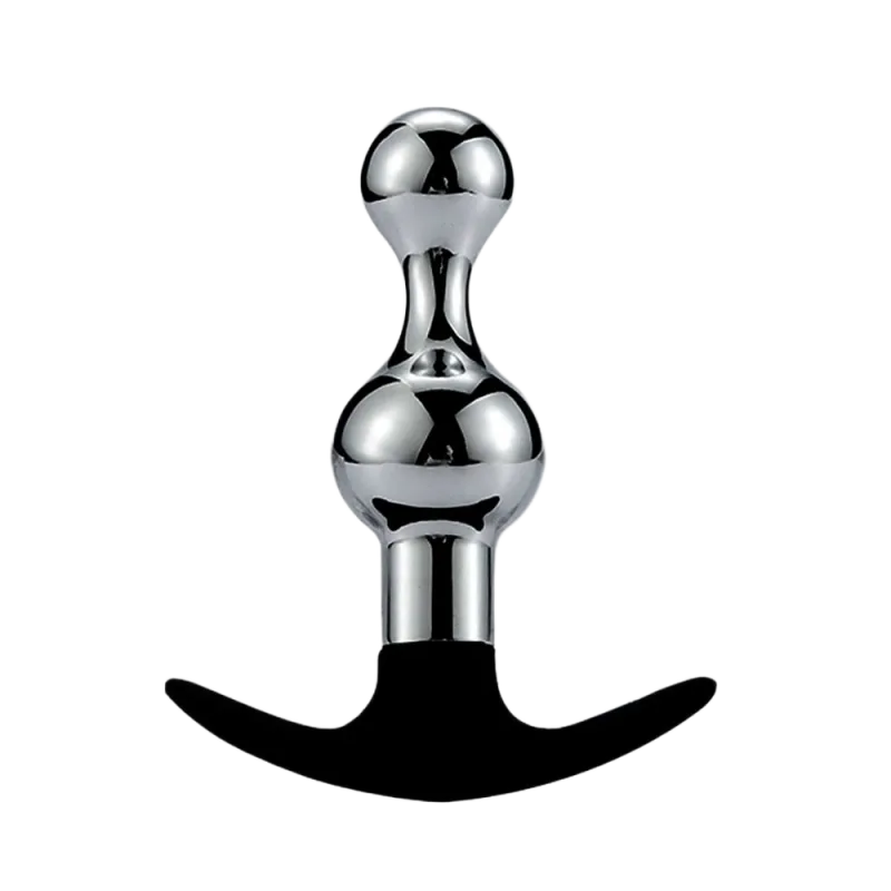 Anal Plug 2-Level Inox With Silicone Base Remote Control Vibrator