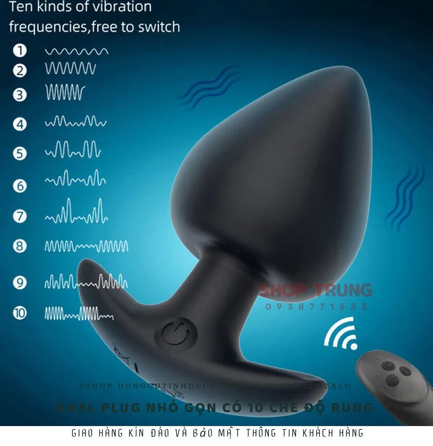 Compact anal plug with 10 vibration modes medical silicone — photo 2