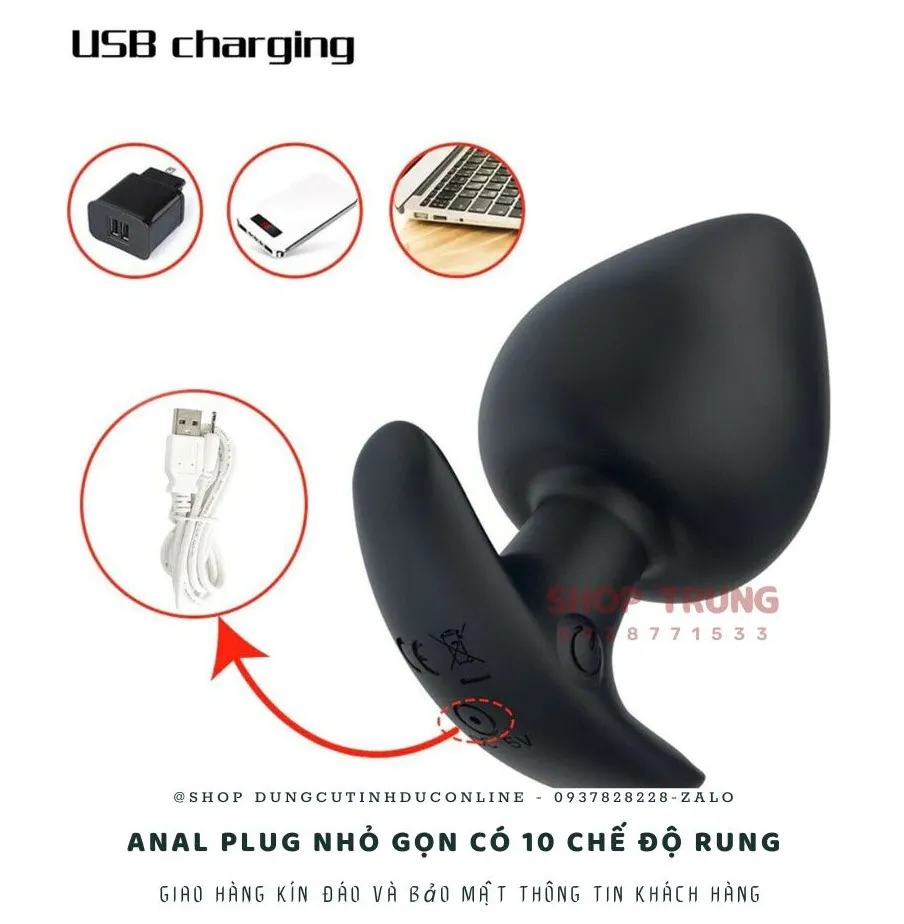 Compact anal plug with 10 vibration modes medical silicone — photo 3