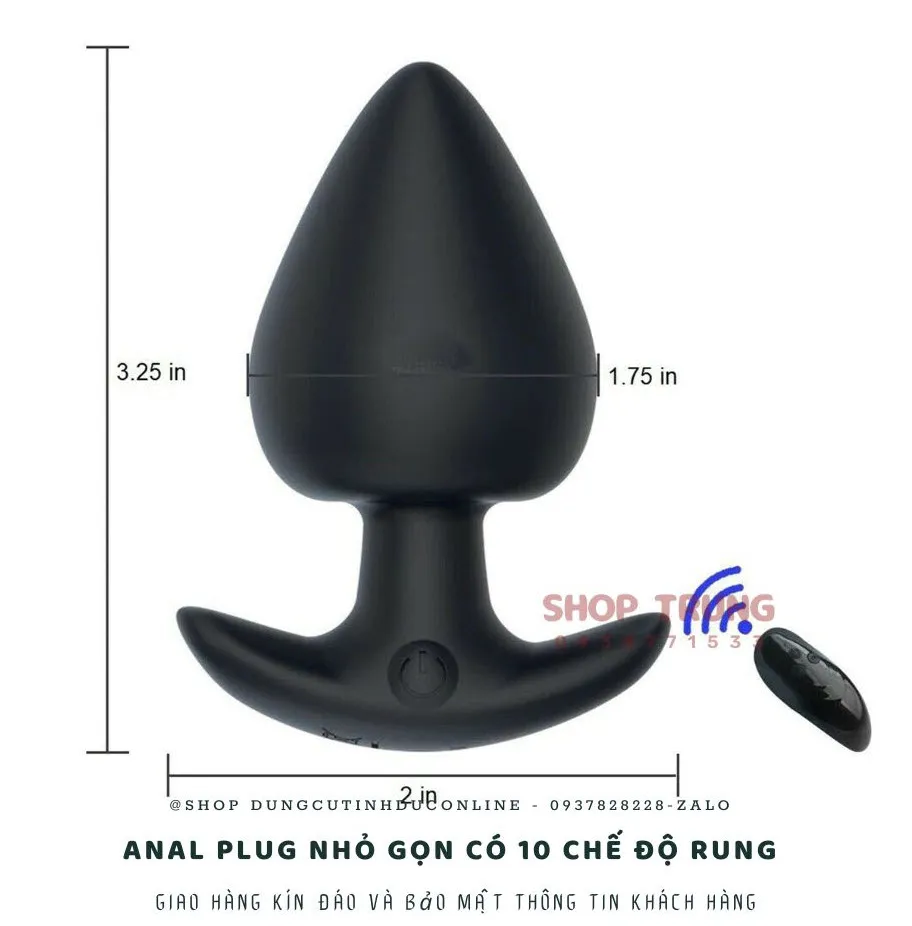 Compact anal plug with 10 vibration modes medical silicone — photo 4