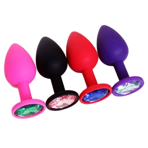 Anal Plug with Gems Love Drop 7cm Small Size