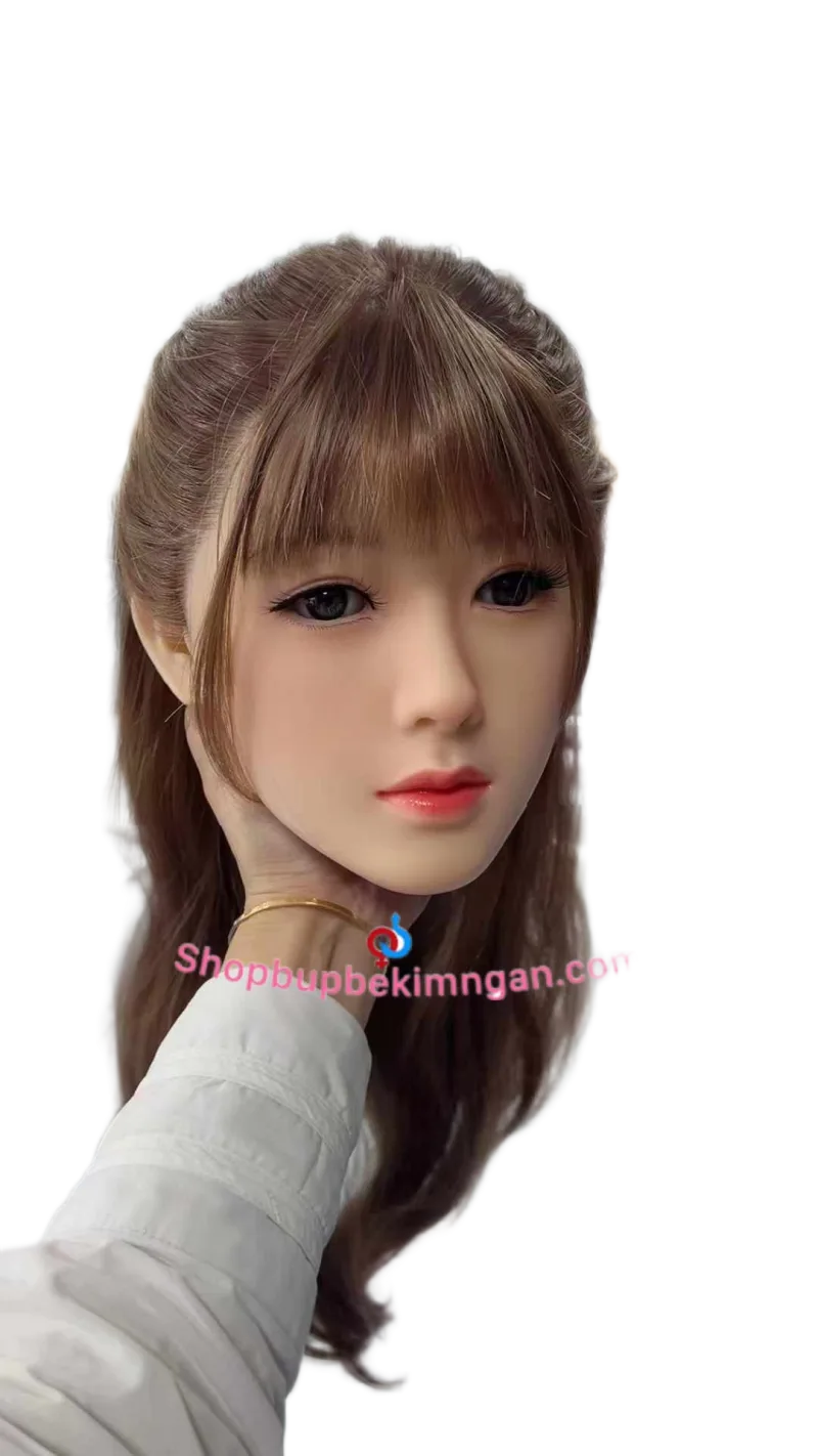 Aoyara Silicone Doll Head Realistic Hair Eyebrows Eyelashes