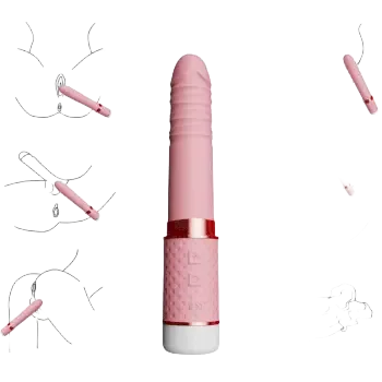 Auto Masturbation Vibrating Thrusting Dildo 20cm Female Toy