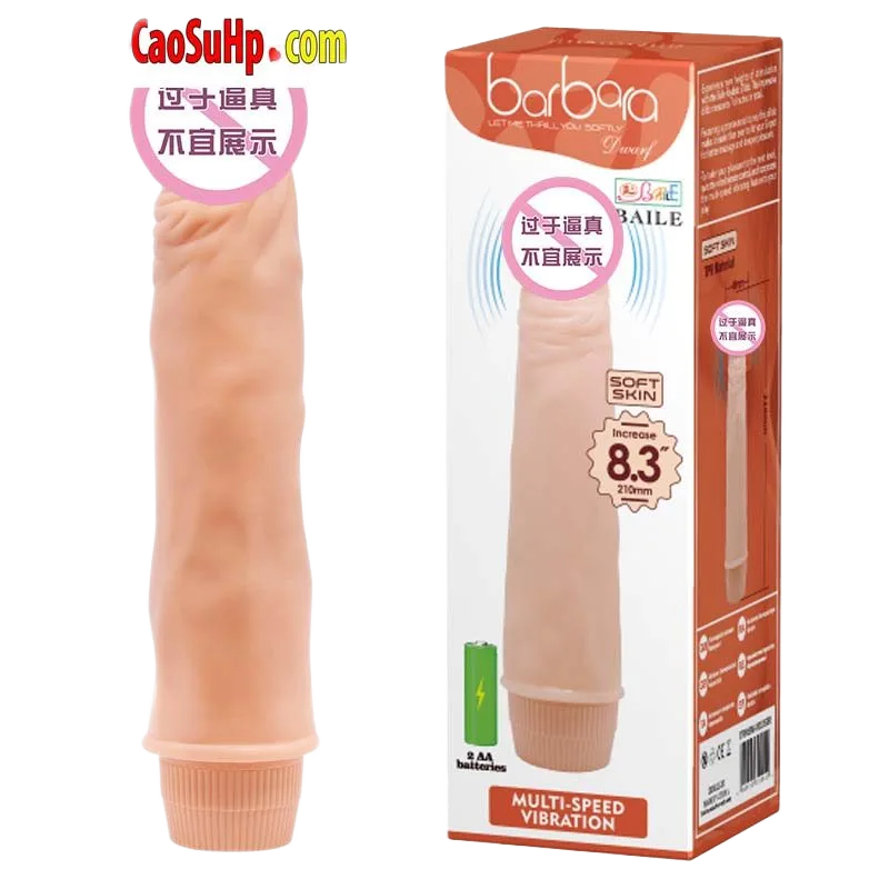 Baile Barbara Handheld Soft Vibrating Realistic Flesh Dildo