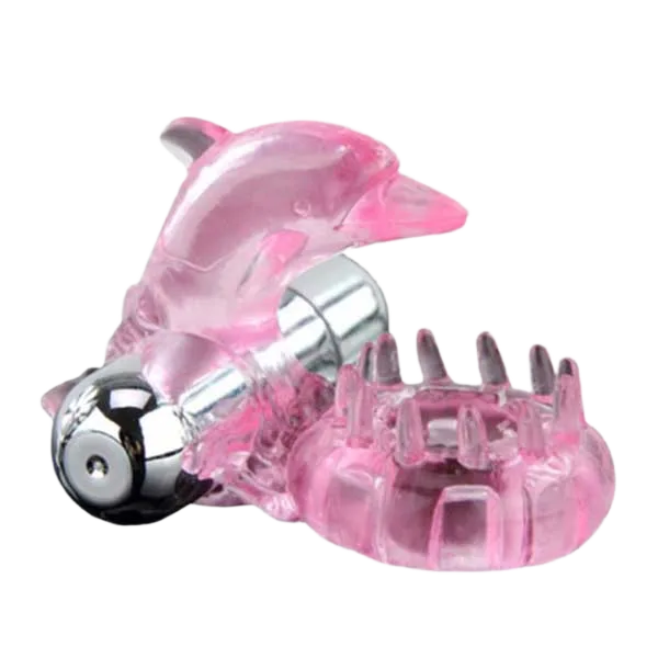 Baile Dolphin Vibrating Ring 10 Speeds Soft Silicone