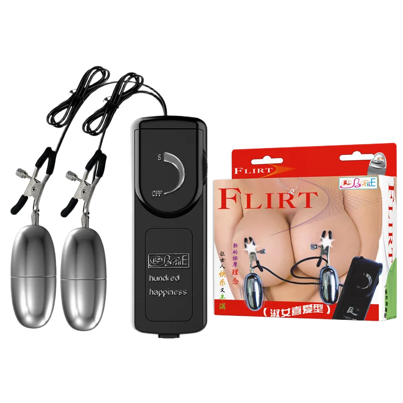 Baile Flirt Twin Vibrating Eggs Breast Clamp Adjustable