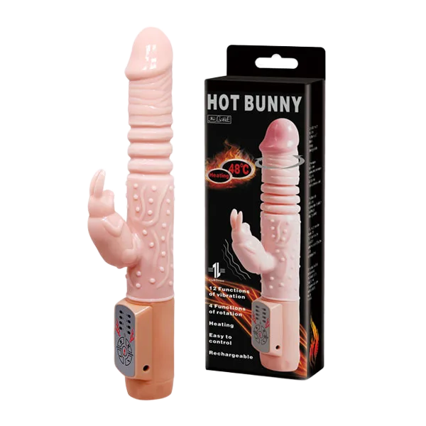 Baile Hot Bunny Rotating Thrusting Heated Dual Vibrator