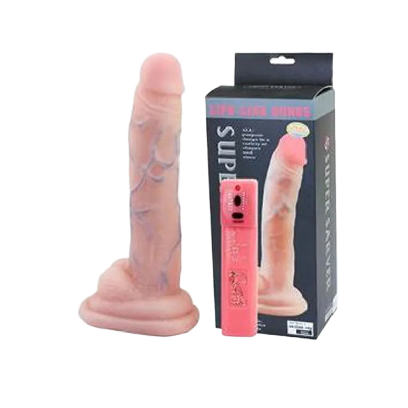 Baile Large Size Silicone Vibrating Rotating Dildo 7 Modes Pleasure Device