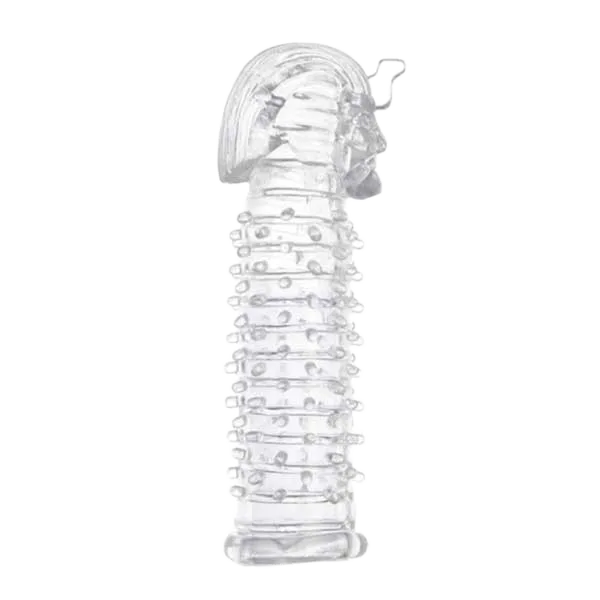 Baile Pharaong Transparent Texture Ribbed Condom Sleeve Extra Sex Toy