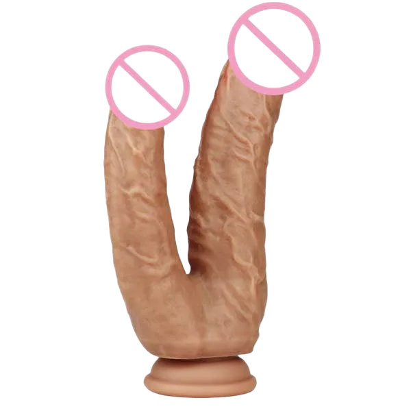 Baile Soft Silicone Double-hole Wall-mounted Dildo