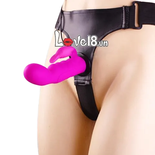 Baile Strap-On Vibrating Tongue Dildo Clitoral Stimulator