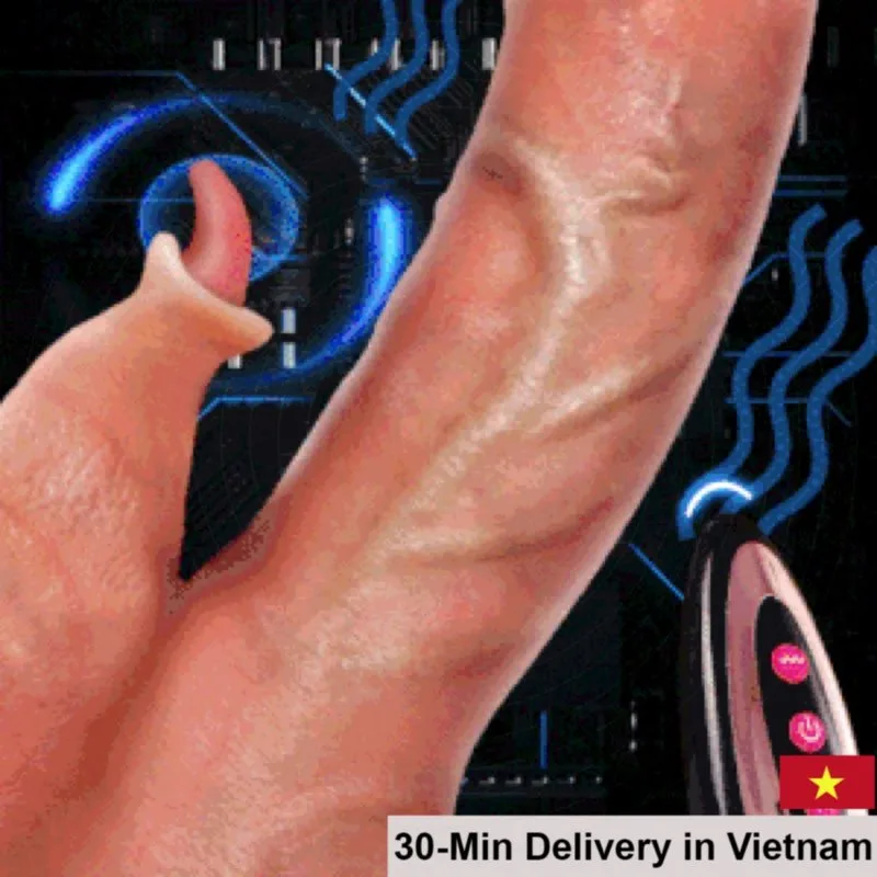 Baile Thermal Heating Tongue Licking Rotating Vibrating Dildo