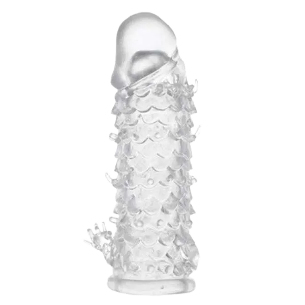 Baile Transparent Fish Scale Textured Silicone Dildo Pleasure