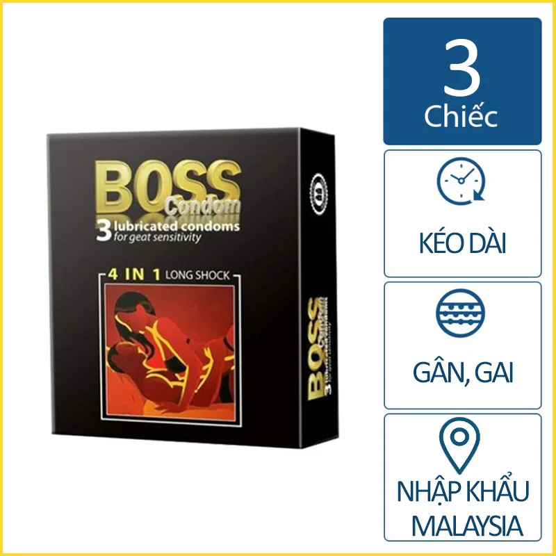 BOSS 4 in 1 Longshock Premium Latex Performance Condoms — photo 7