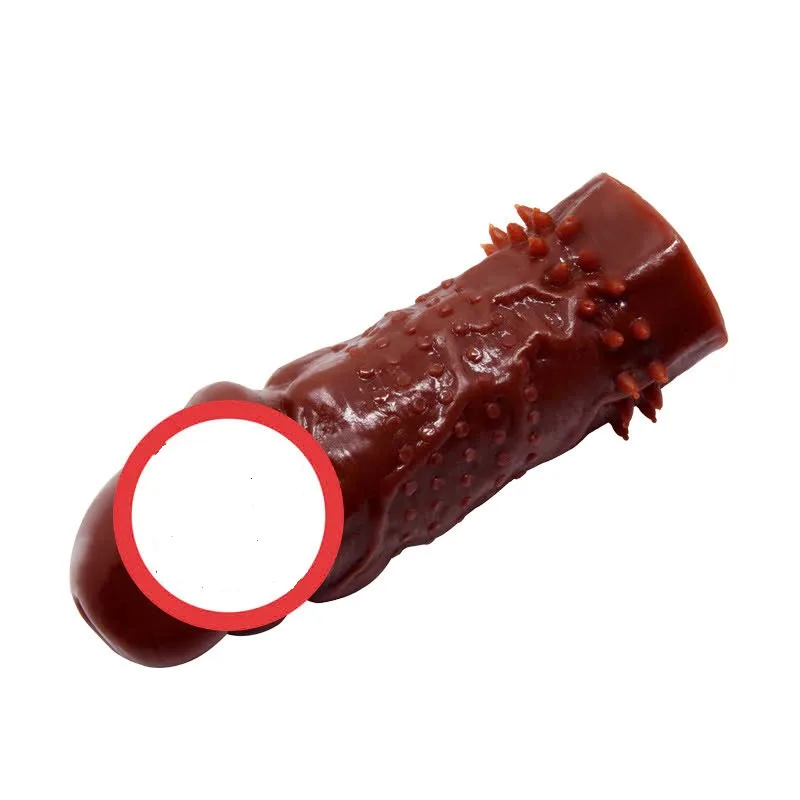 Soft brown textured condom, increase size and pleasure, safe silicone — photo 2