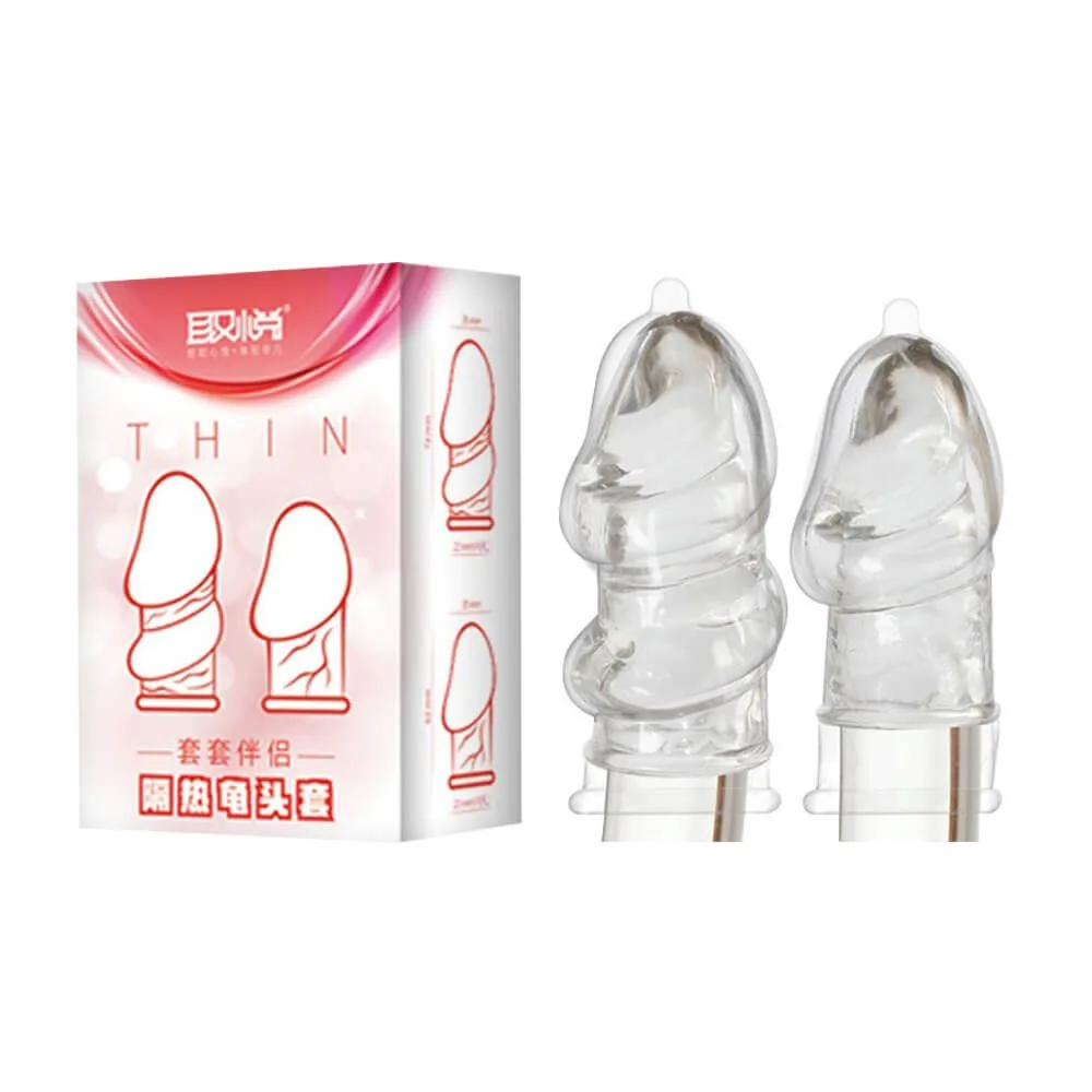 Aichao Pink Enlarging Condom Soft Silicone Sleeve — photo 2