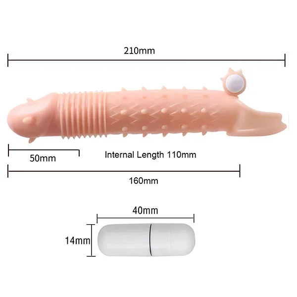 Black Dragon Spiked Vibrating Penis Sleeve Silicone — photo 4