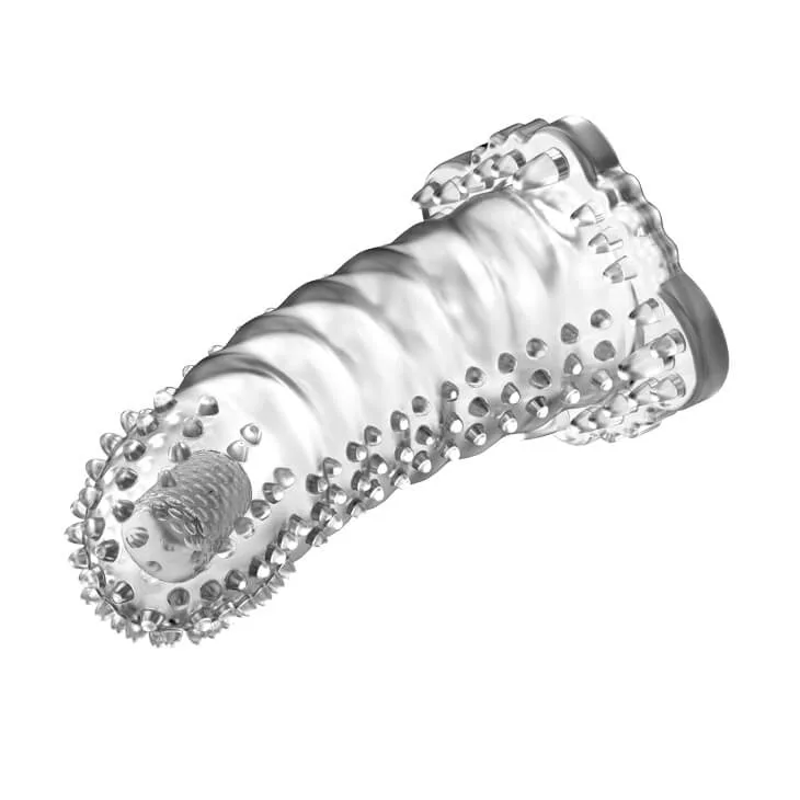 Brave Man Textured Vibrating Penis Sleeve Condom — photo 4