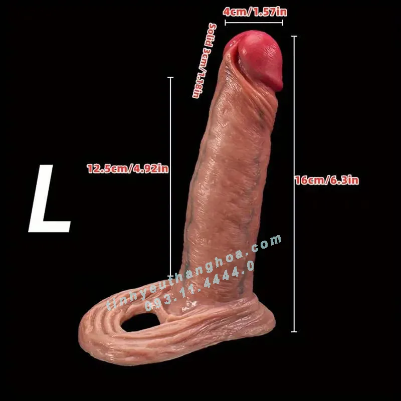 EUREKA Premium Penis Extender Sleeve 16cm Silicone Delay Condom — photo 2